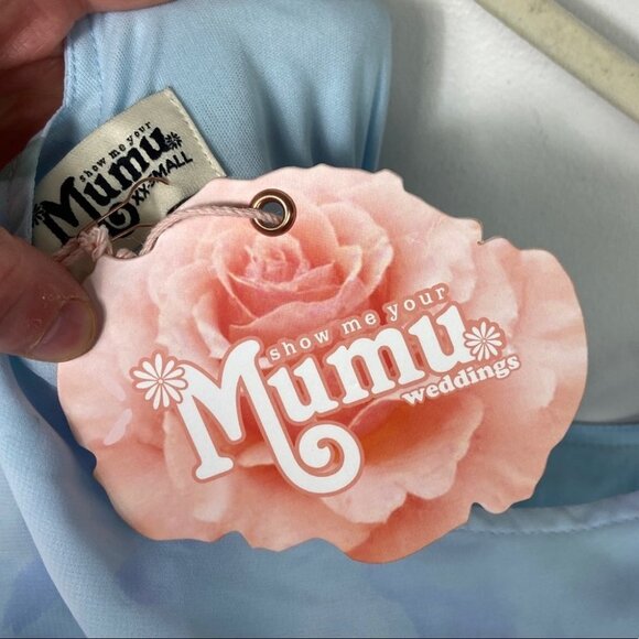 NWT Show Me Your Mumu Kendall Maxi Dress Baby Blue Gown Size XXS Bridesmaid Boho - Picture 5 of 9